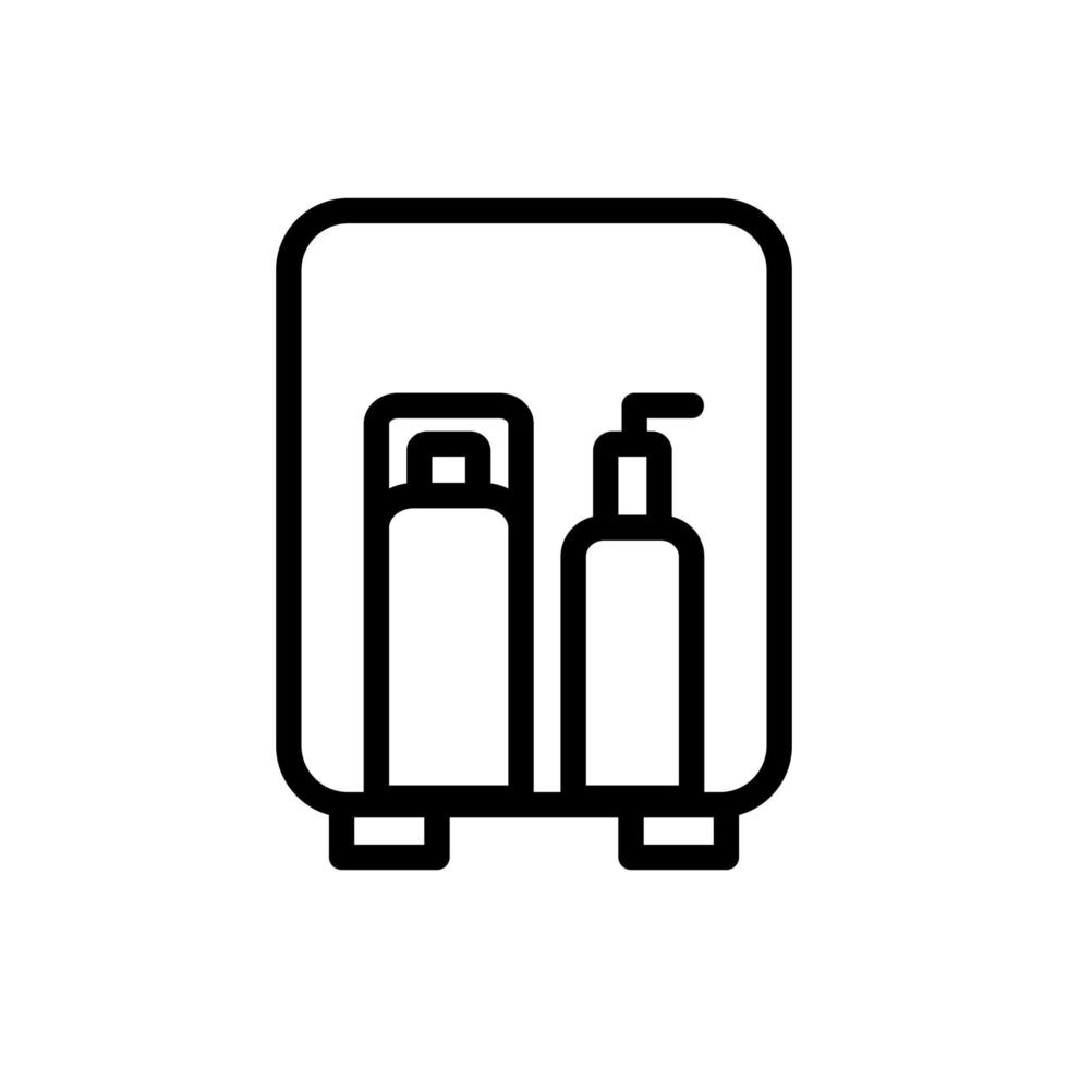 cosmetica in koelkast pictogram vector overzicht illustratie