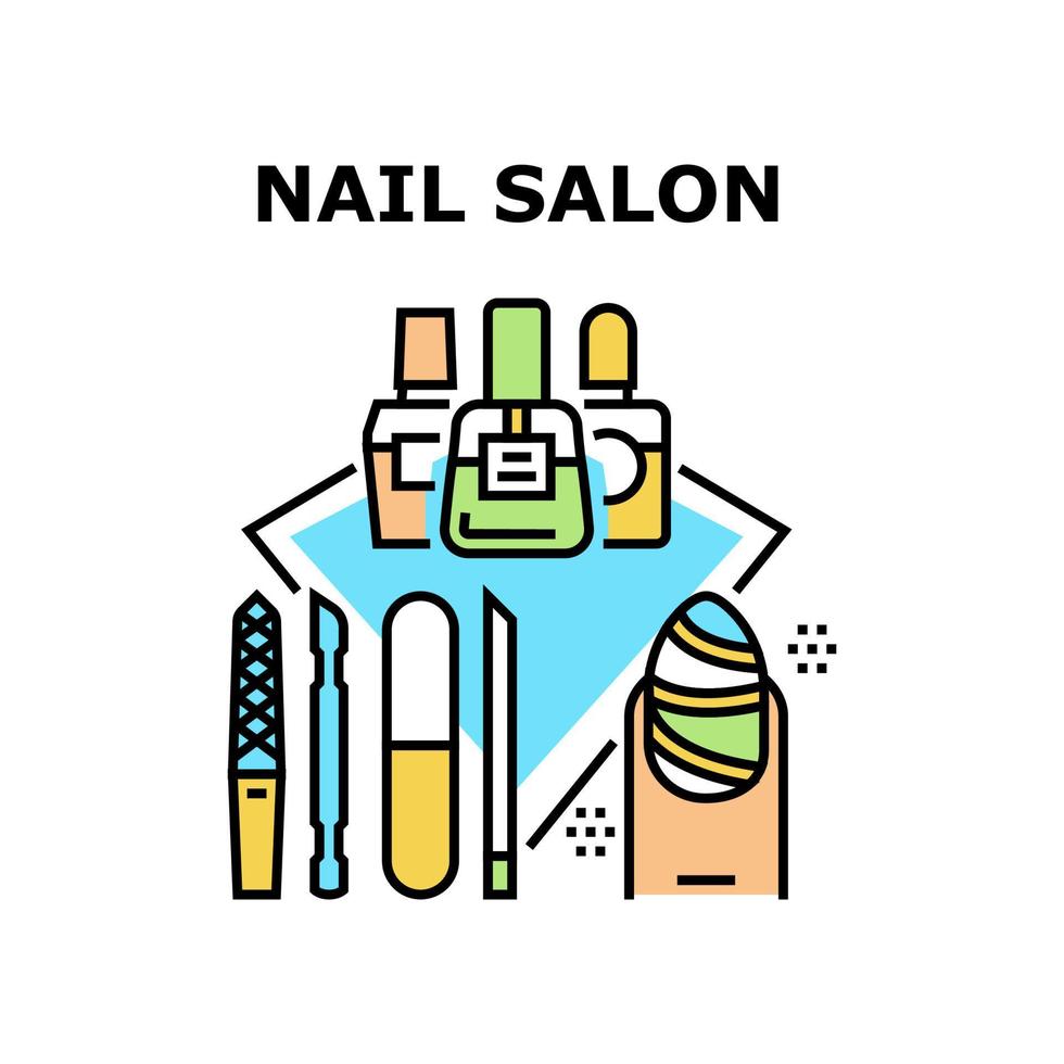 nagel salon traktatie vector concept kleur illustratie