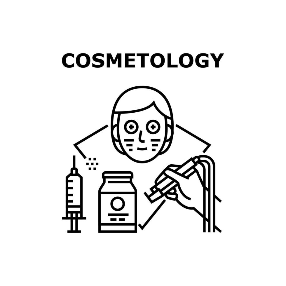 cosmetologie vector concept zwarte illustratie