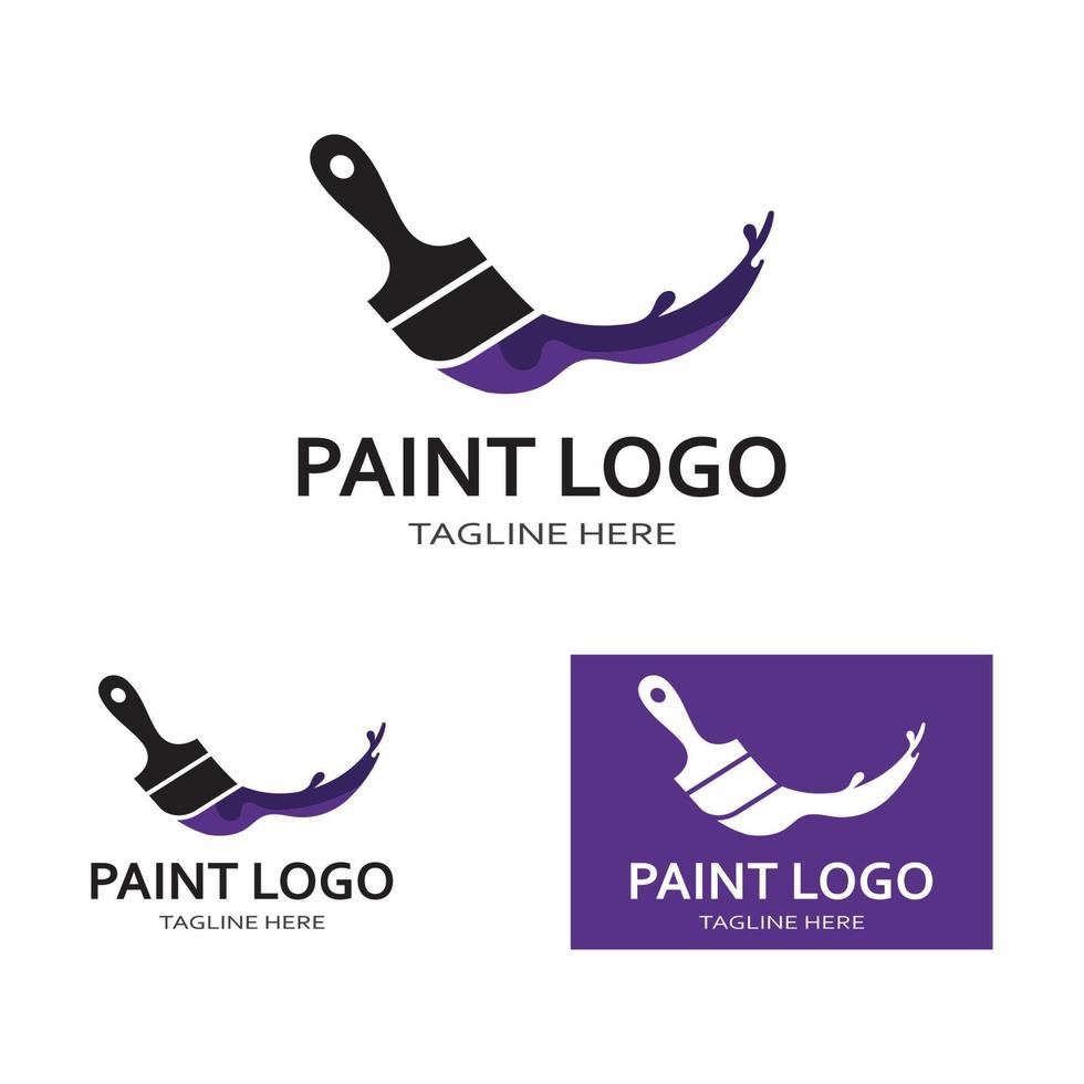 verf penseel logo en symbool vector afbeelding