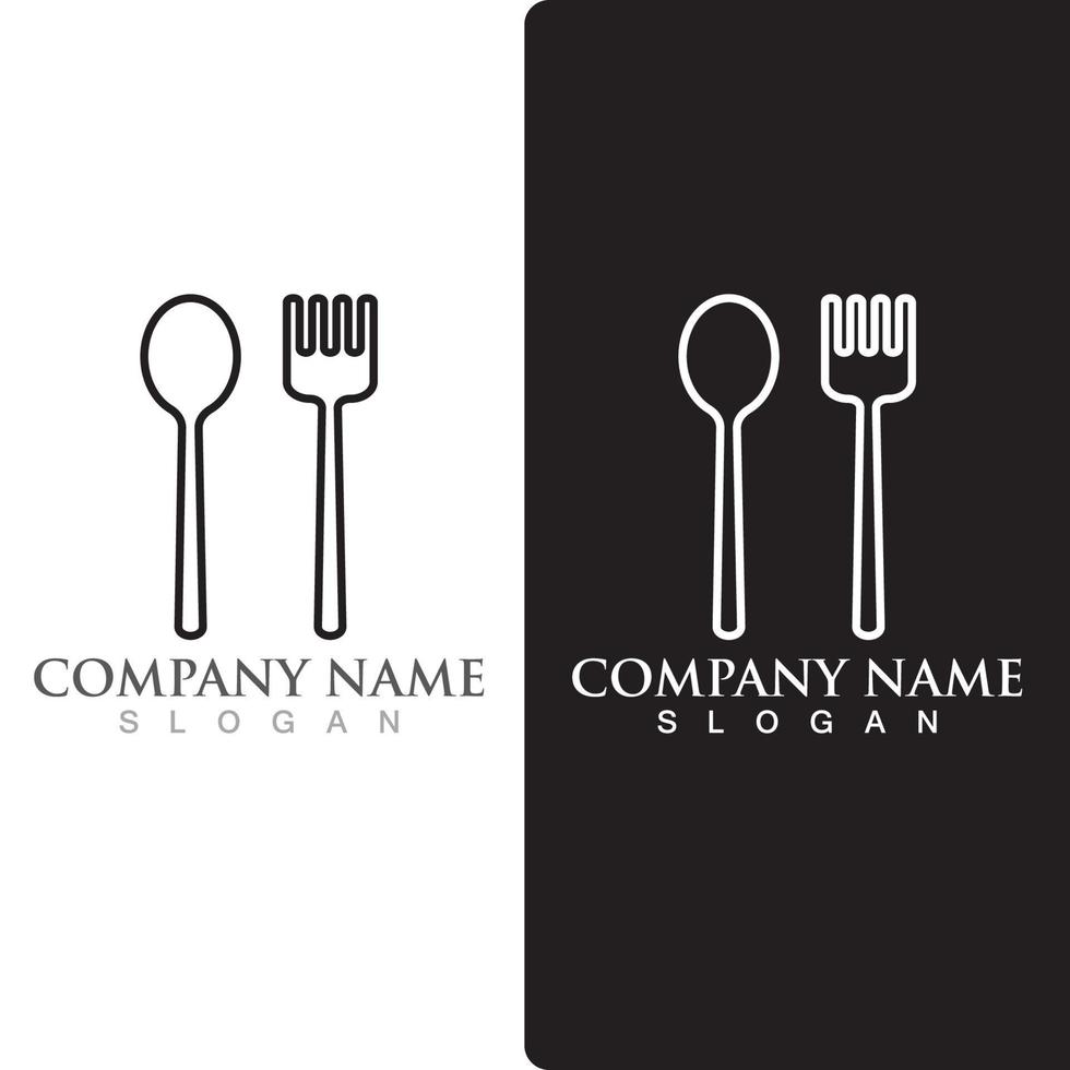 lepel en vork logo en symbool vector