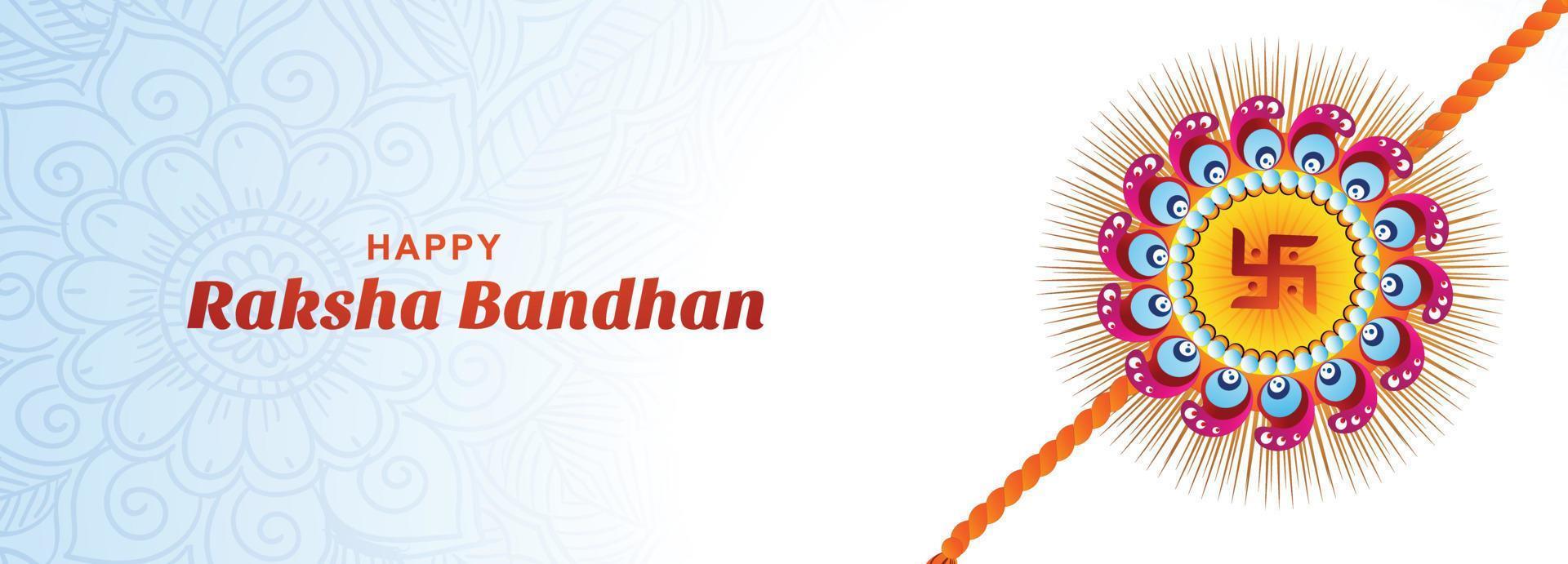 decoratieve rakhi voor gelukkige raksha bandhan viering kaart banner achtergrond vector