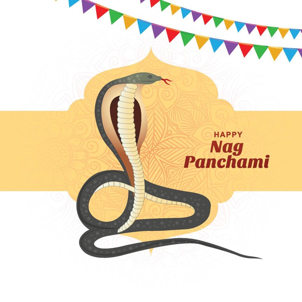 hindoe festival happy nag panchami viering kaart ontwerp vector