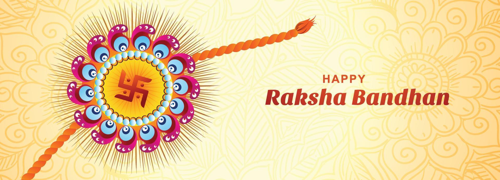 happy raksha bandhan festival kaart banner achtergrond vector