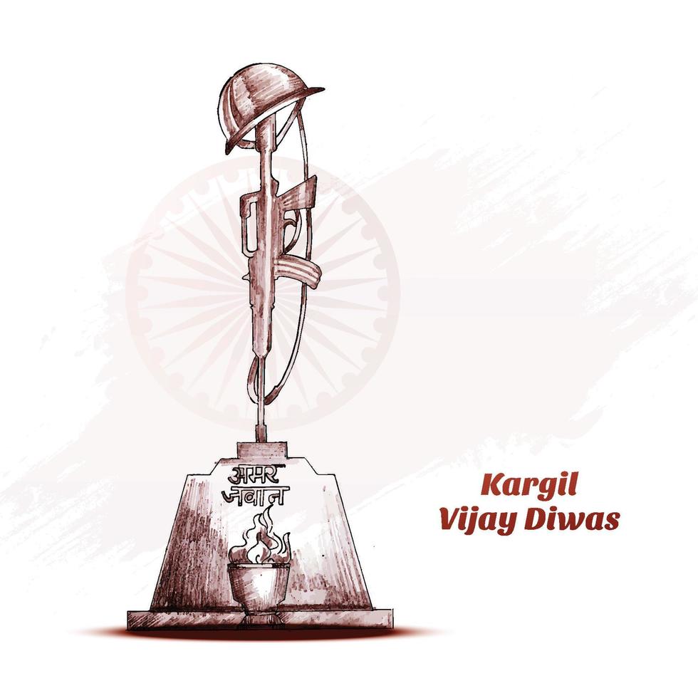 26 juli kargil vijay diwas voor kargil overwinningsdag achtergrond vector