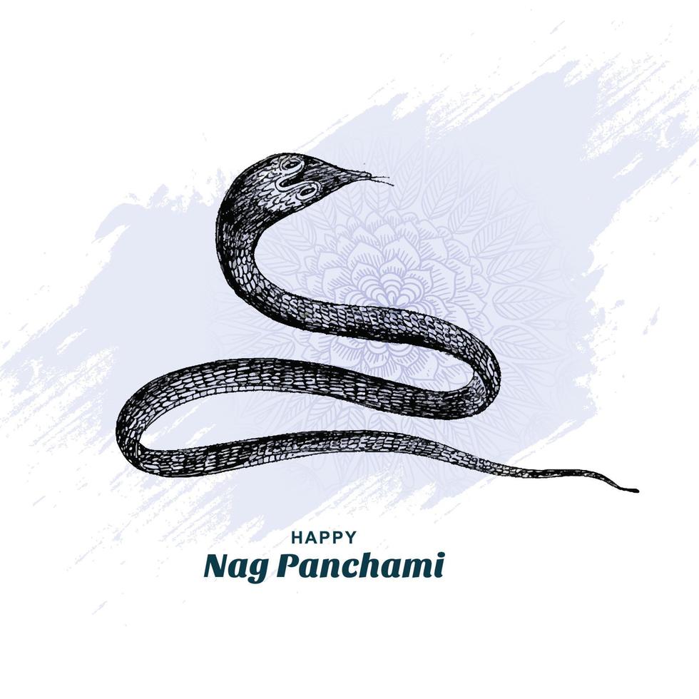 gelukkig nag panchami indisch festivalkaartontwerp vector