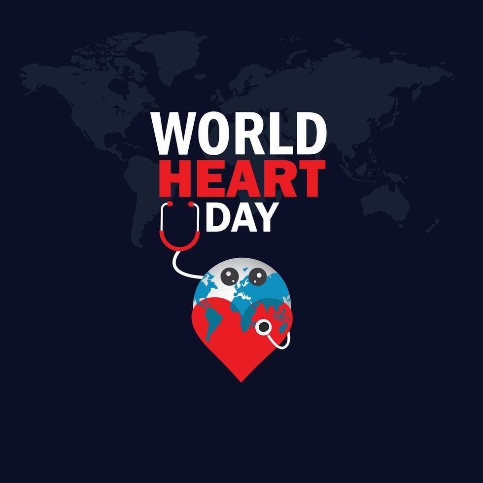 wereld hart dag concept. 29 september. sjabloon voor achtergrond, spandoek, kaart, poster. vectorillustratie. vector