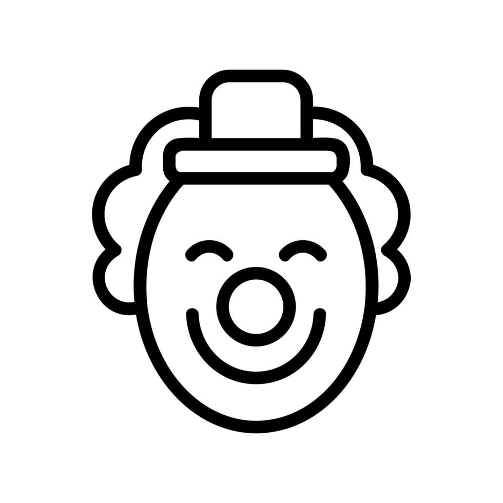 circus clown met kleine dop op hoofd pictogram vector overzicht illustratie