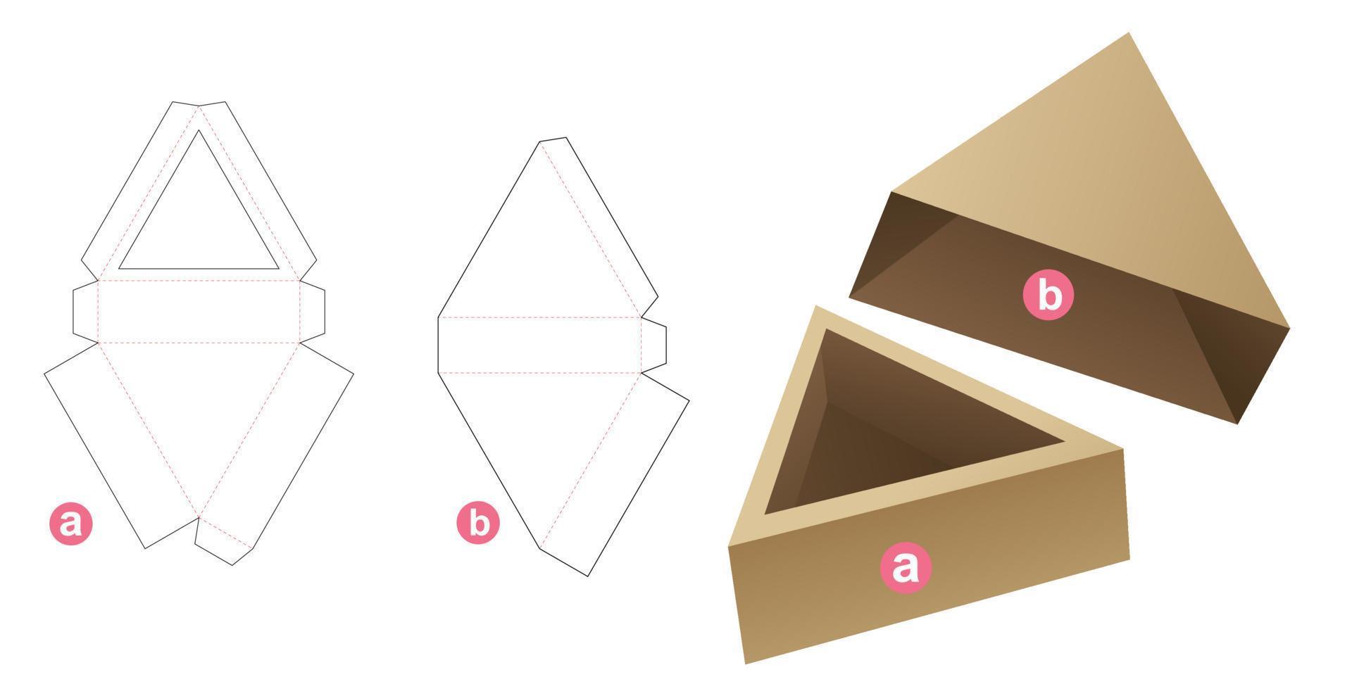 driehoekig dienblad met gestanste dekselsjabloon vector