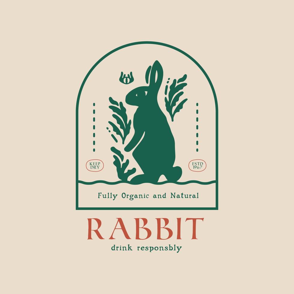 konijn vintage logo ontwerp vector