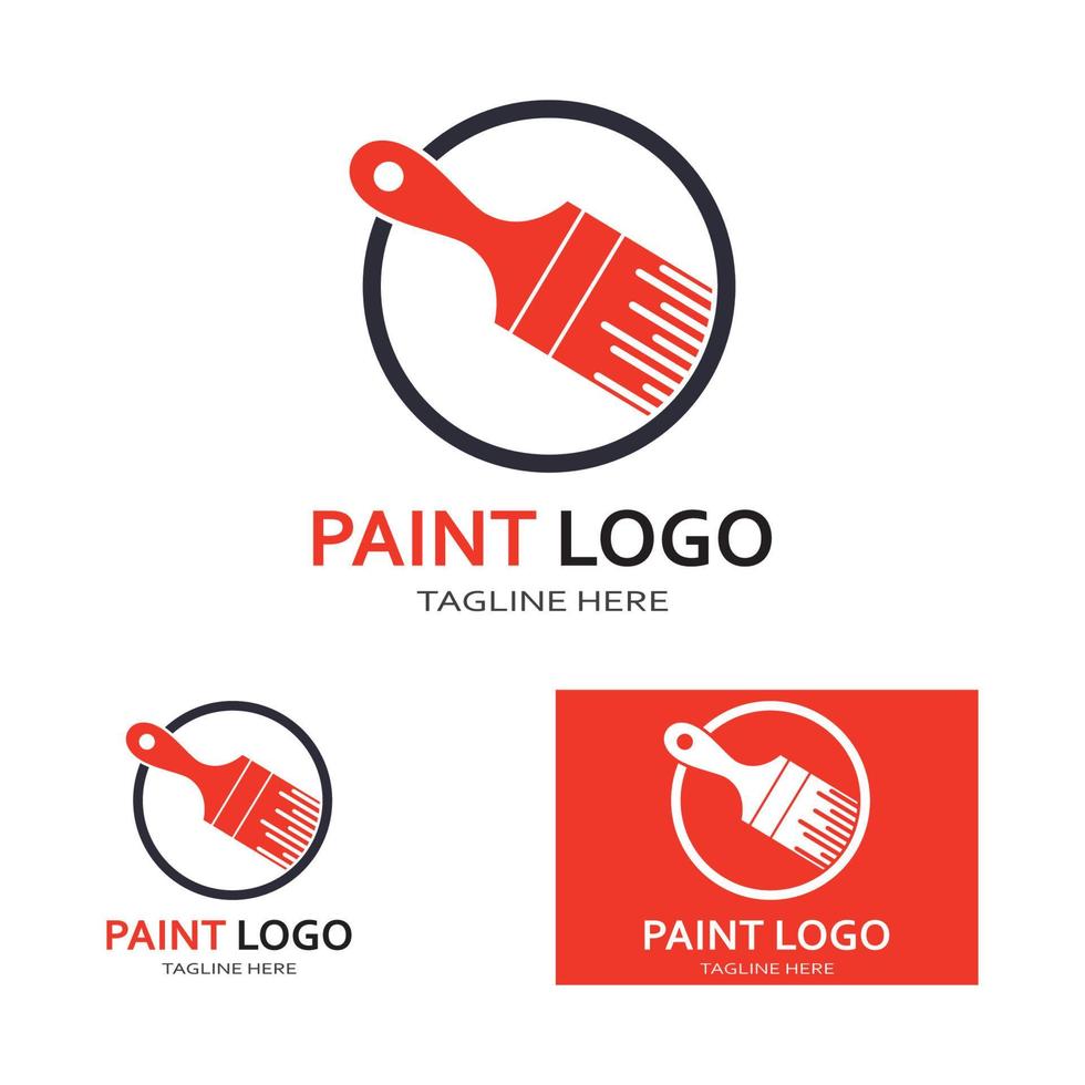 verf penseel logo en symbool vector afbeelding
