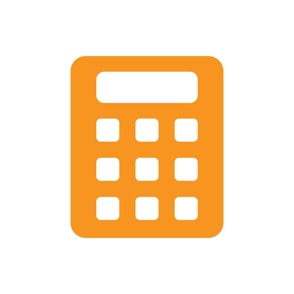 eps10 oranje vector rekenmachine solide pictogram geïsoleerd op een witte achtergrond. wiskunde rekenmachine gevuld symbool in een eenvoudige, platte trendy moderne stijl voor uw website-ontwerp, logo, ui en mobiele applicatie