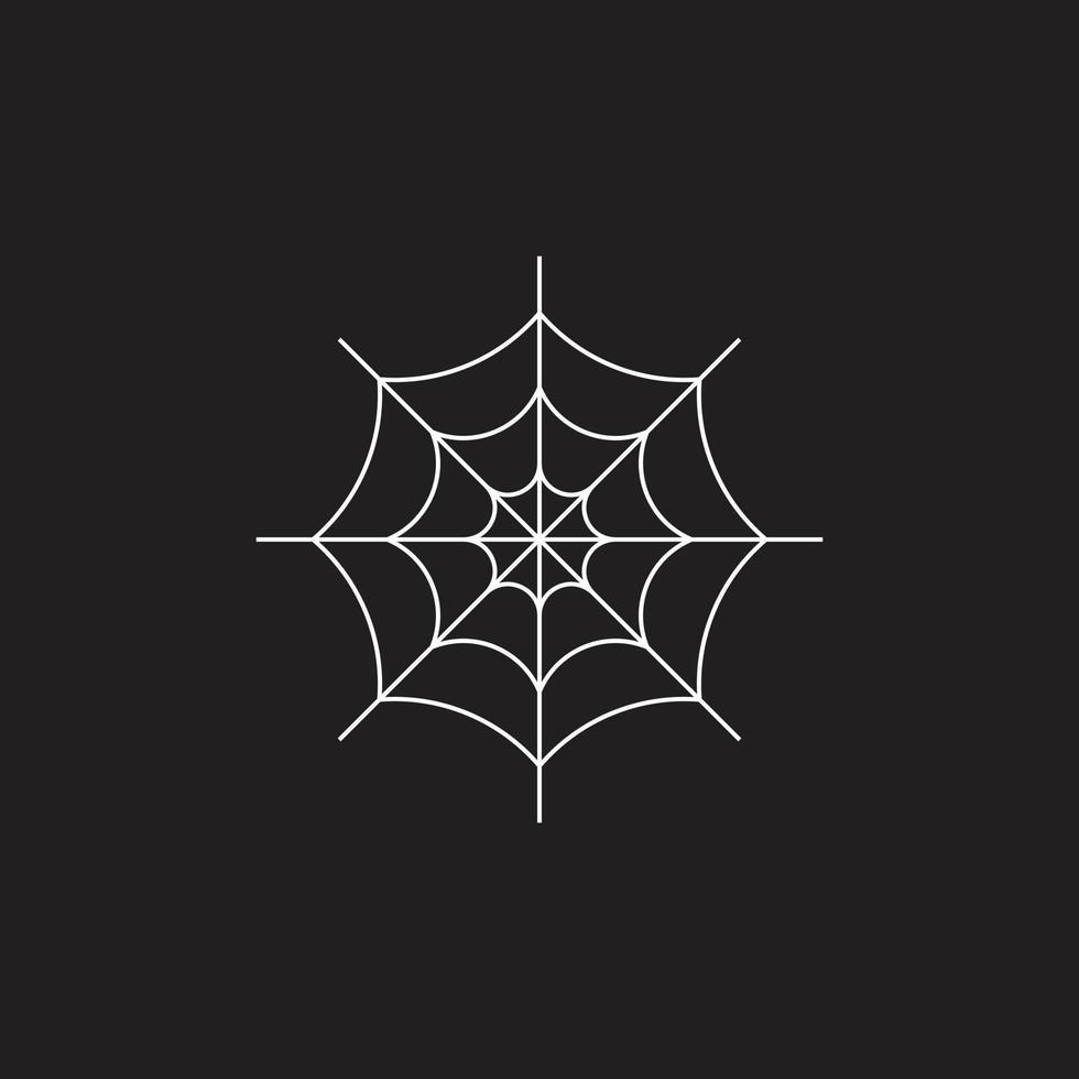eps10 witte vector spin lijn pictogram geïsoleerd op zwarte achtergrond. spinnennet-overzichtssymbool in een eenvoudige, platte trendy moderne stijl voor uw website-ontwerp, logo, pictogram en mobiele applicatie