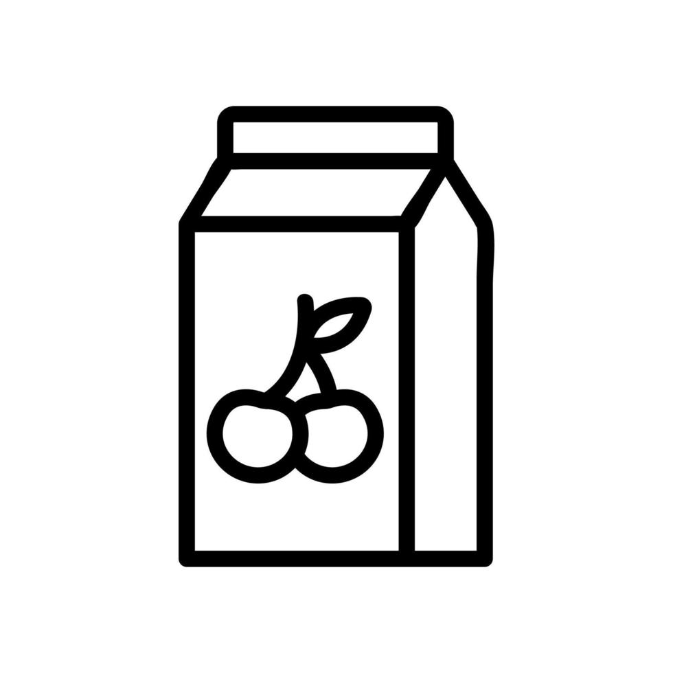 kersen yoghurt pictogram vector overzicht illustratie