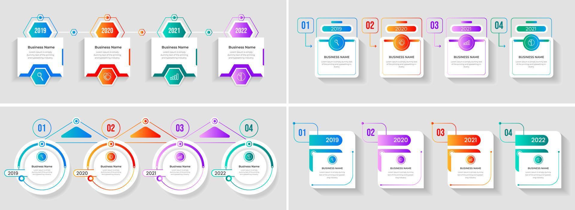 moderne infographic vectorelementen, visualisatie van bedrijfsgegevens. proces grafiek. beste vector infographic sjablonen, diagram, stroomdiagramconcept, tijdlijn infographic lay-outset