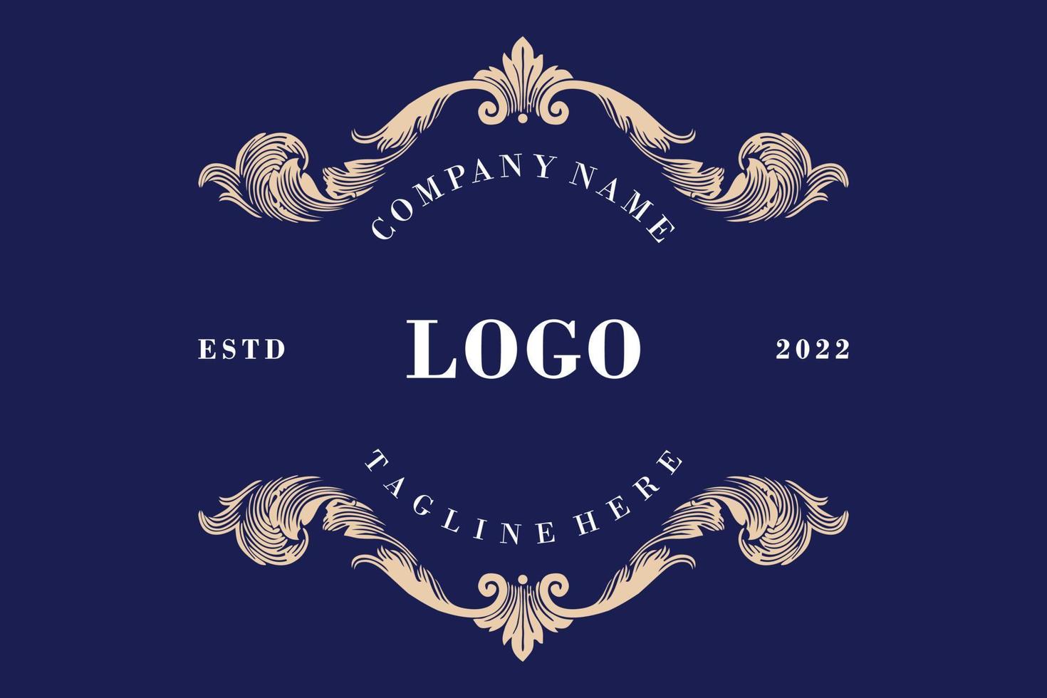 vintage logo-achtergrond. luxe lijst klassiek en clipart vector