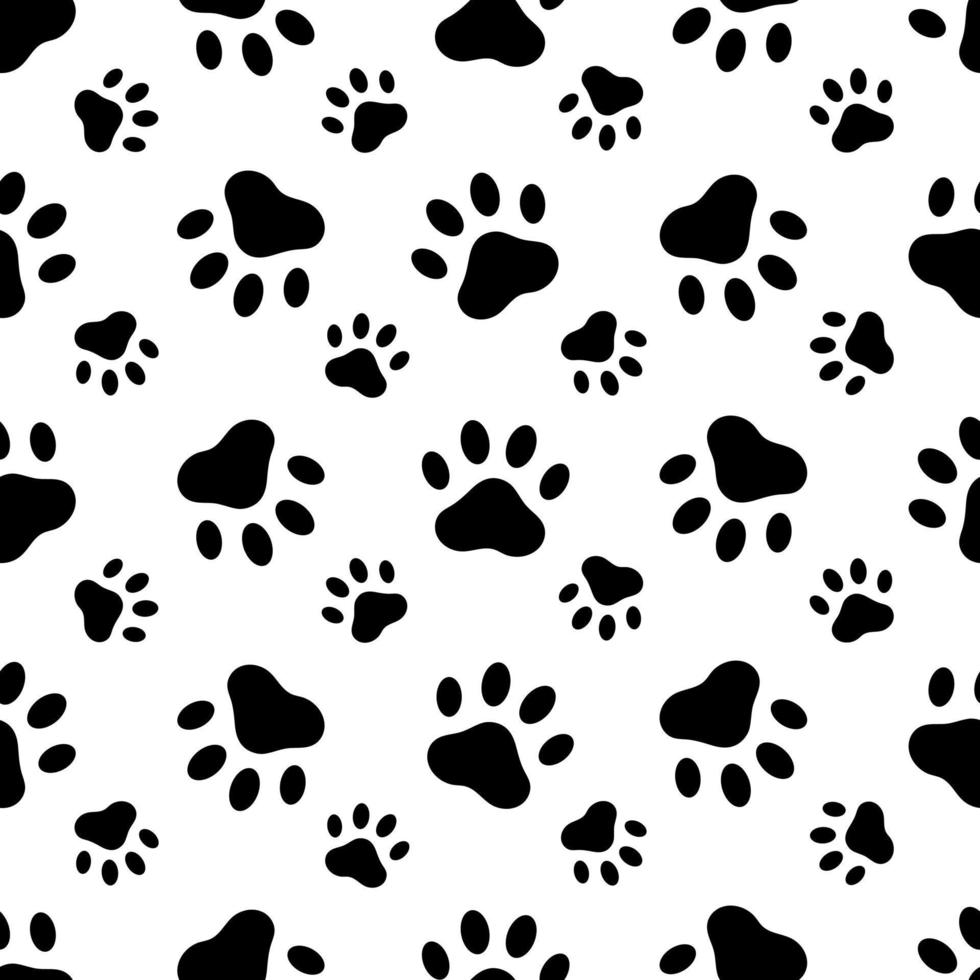 pootafdruk hond kat, naadloos patroon. vectorillustratie. vector