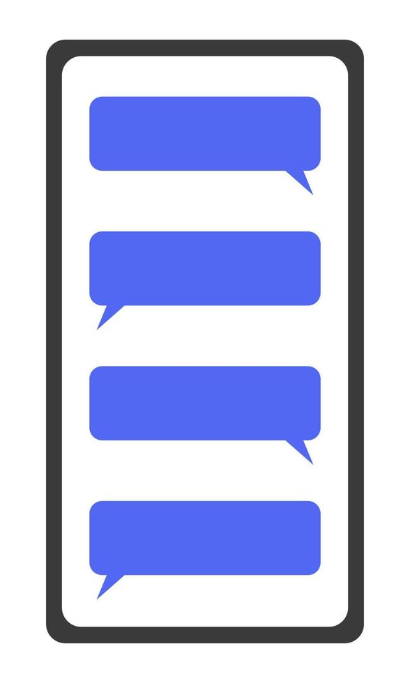 smartphone met een chat op het scherm. chat met vrienden in messenger. vlakke stijl. vector illustratie