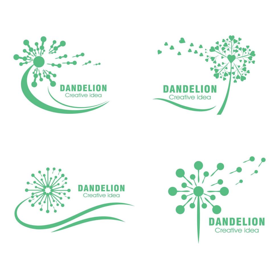 paardebloem bloem logo vector sjabloonontwerp