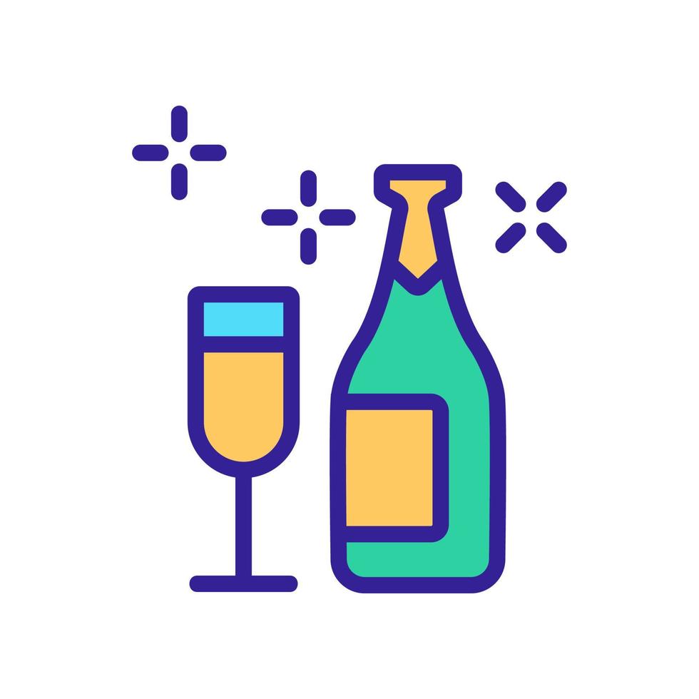 champagne pictogram vector. geïsoleerde contour symbool illustratie vector