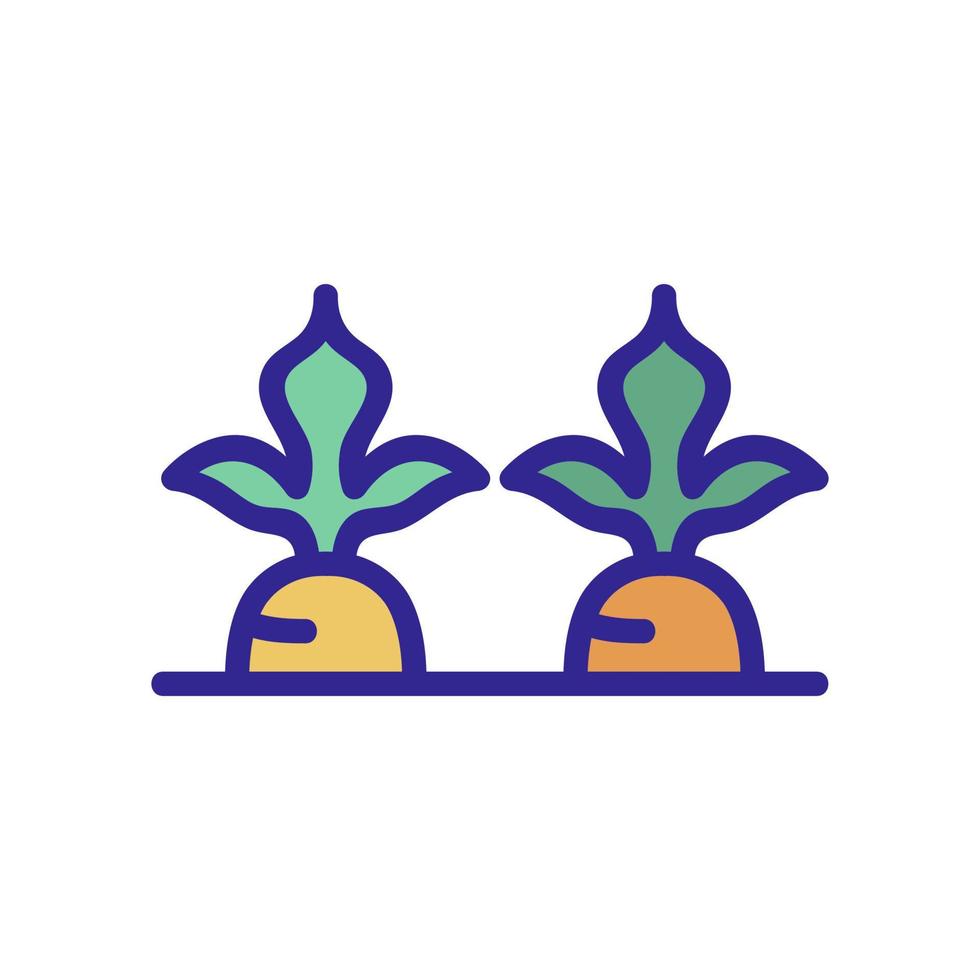 wortelen in de tuin pictogram vector overzicht illustratie