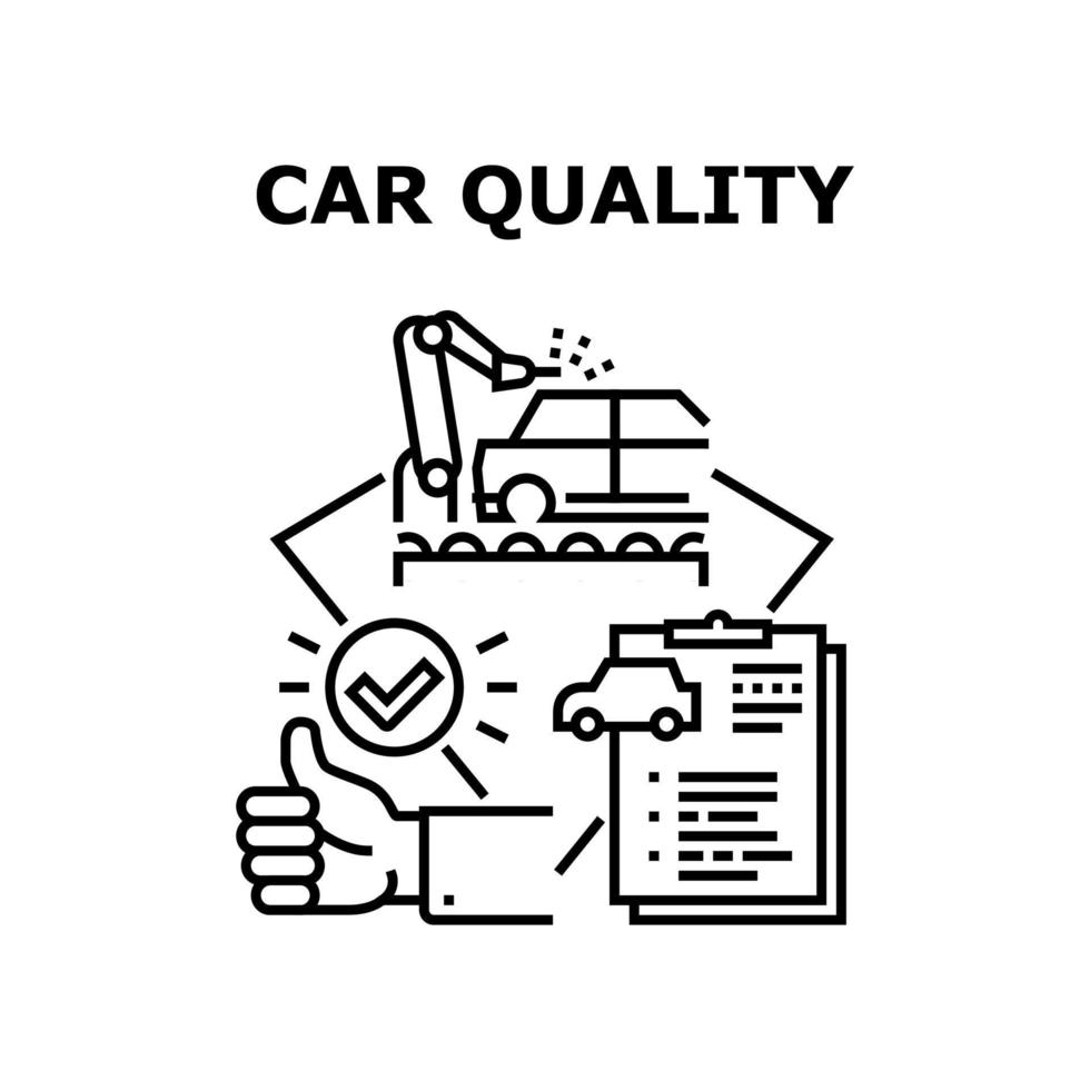auto kwaliteit vector concept zwarte illustratie