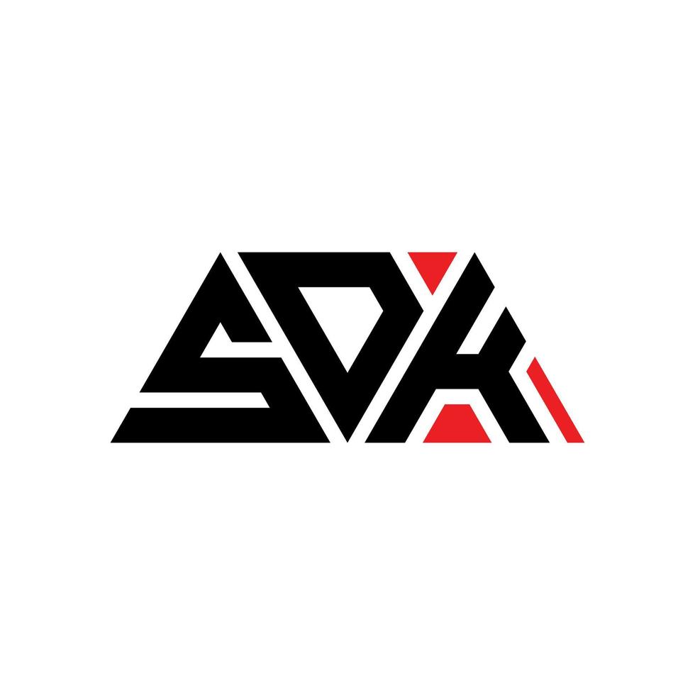 sdk driehoek brief logo ontwerp met driehoekige vorm. SDK driehoek logo ontwerp monogram. SDK driehoek vector logo sjabloon met rode kleur. sdk driehoekig logo eenvoudig, elegant en luxueus logo. sdk