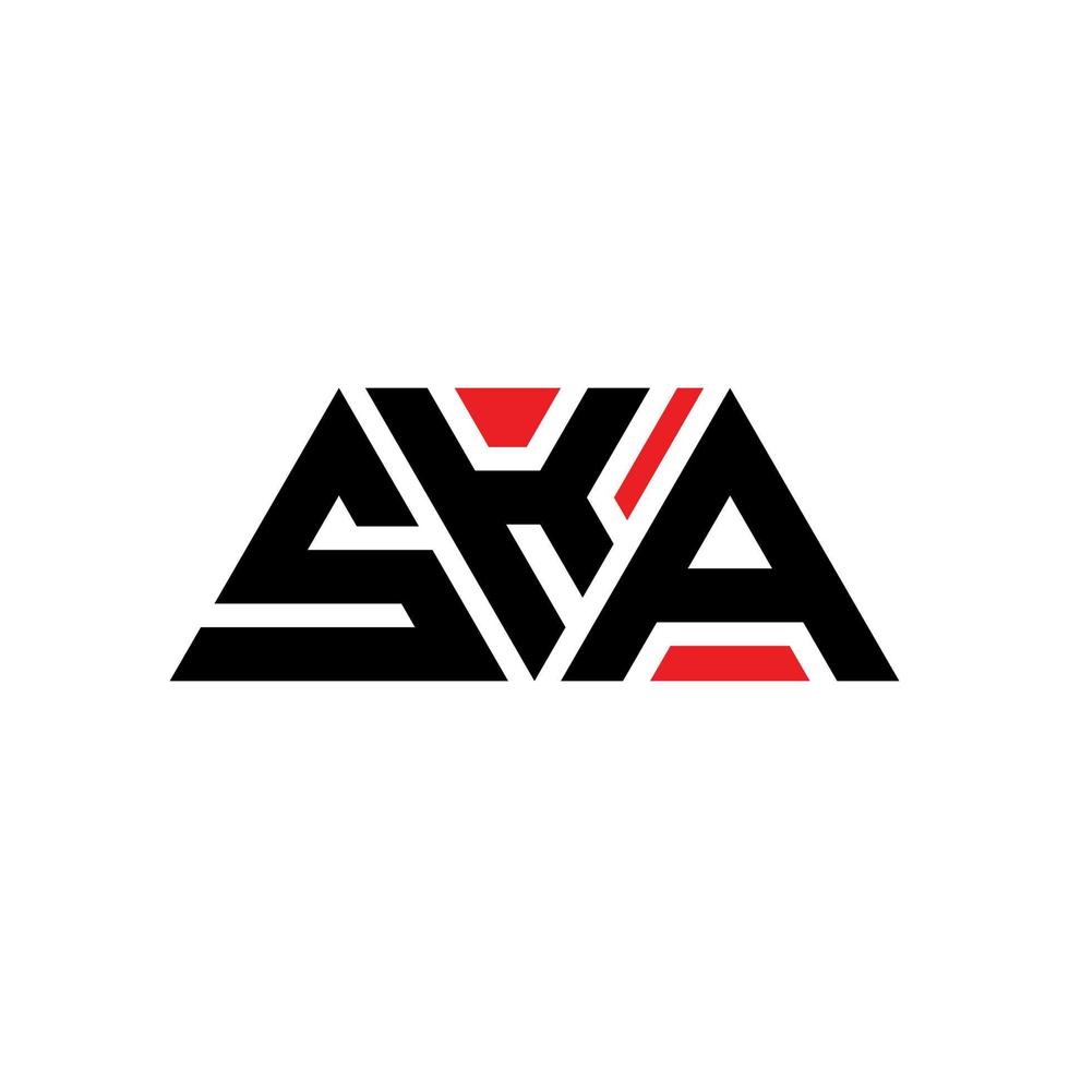 ska driehoek brief logo ontwerp met driehoekige vorm. ska driehoek logo ontwerp monogram. ska driehoek vector logo sjabloon met rode kleur. ska driehoekig logo eenvoudig, elegant en luxueus logo. ska