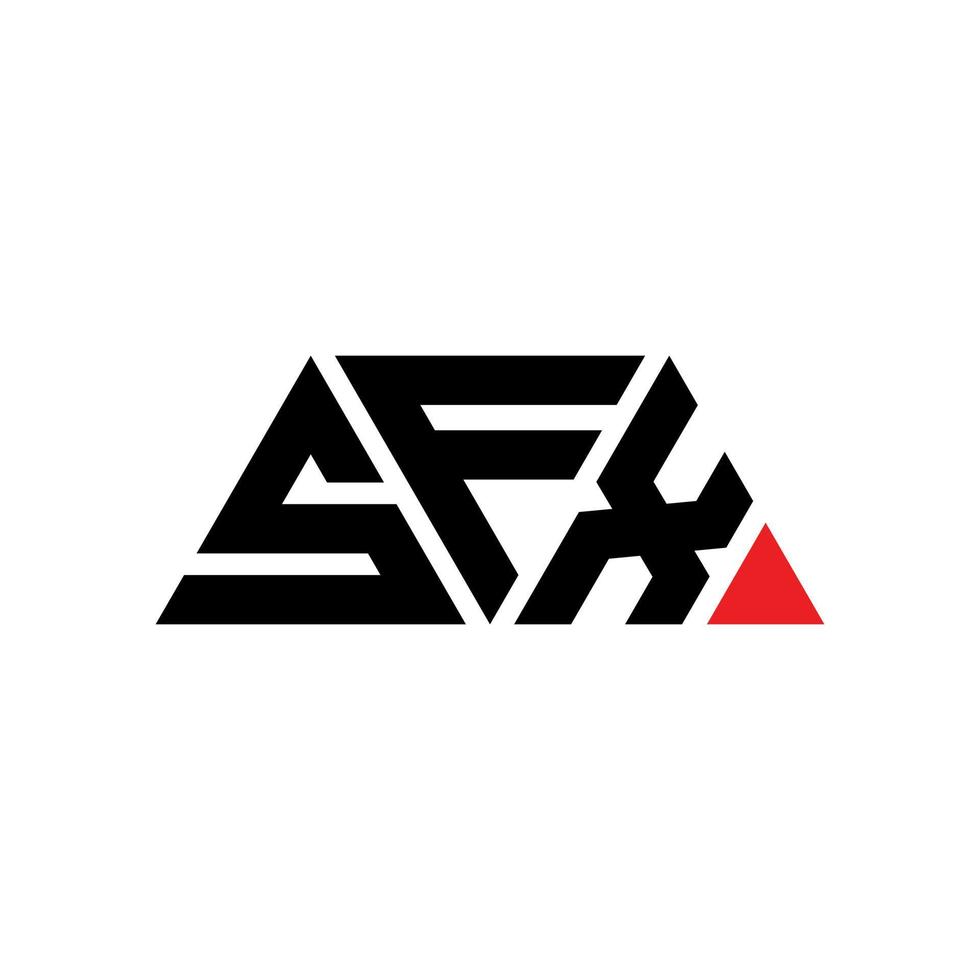 sfx driehoek brief logo ontwerp met driehoekige vorm. sfx driehoek logo ontwerp monogram. sfx driehoek vector logo sjabloon met rode kleur. sfx driehoekig logo eenvoudig, elegant en luxueus logo. sfx