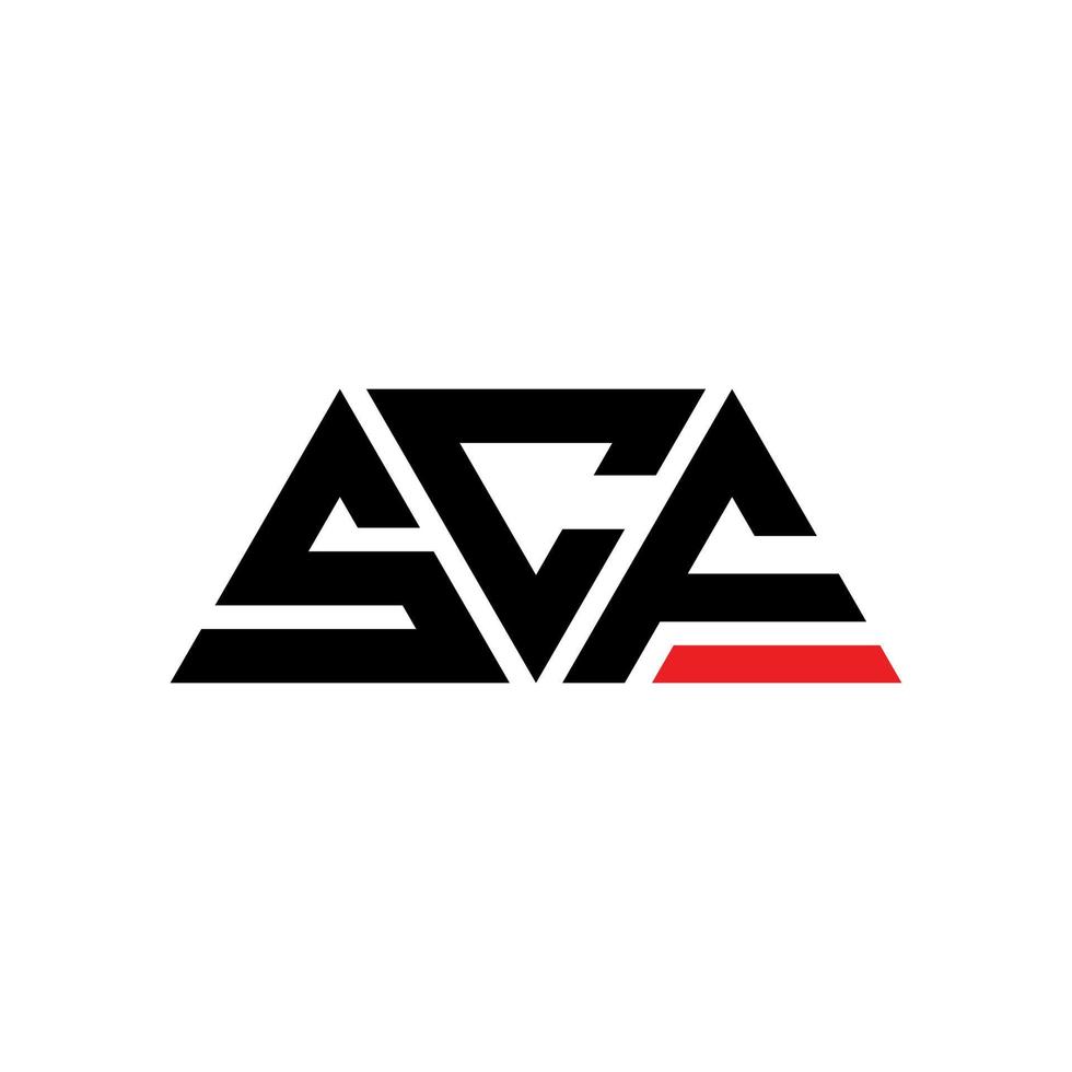 scf driehoek brief logo ontwerp met driehoekige vorm. scf driehoek logo ontwerp monogram. scf driehoek vector logo sjabloon met rode kleur. scf driehoekig logo eenvoudig, elegant en luxueus logo. scf