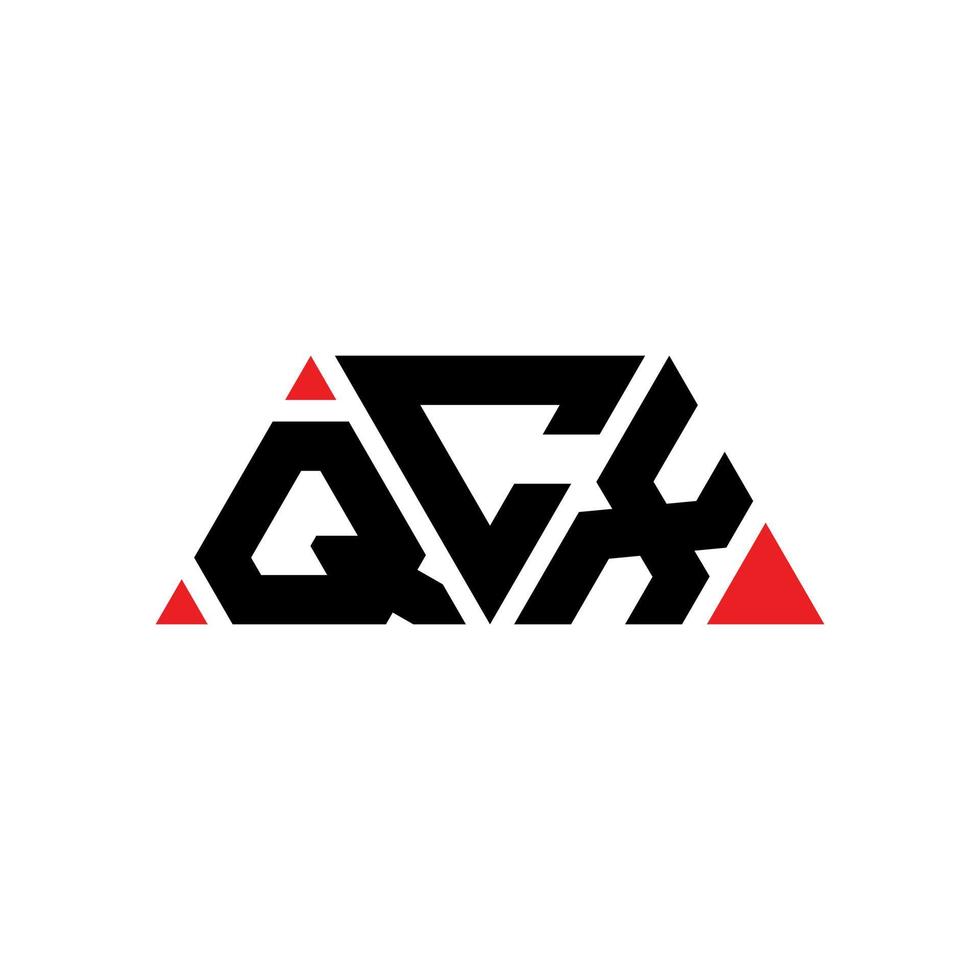 qcx driehoek brief logo ontwerp met driehoekige vorm. qcx driehoek logo ontwerp monogram. qcx driehoek vector logo sjabloon met rode kleur. qcx driehoekig logo eenvoudig, elegant en luxueus logo. qcx
