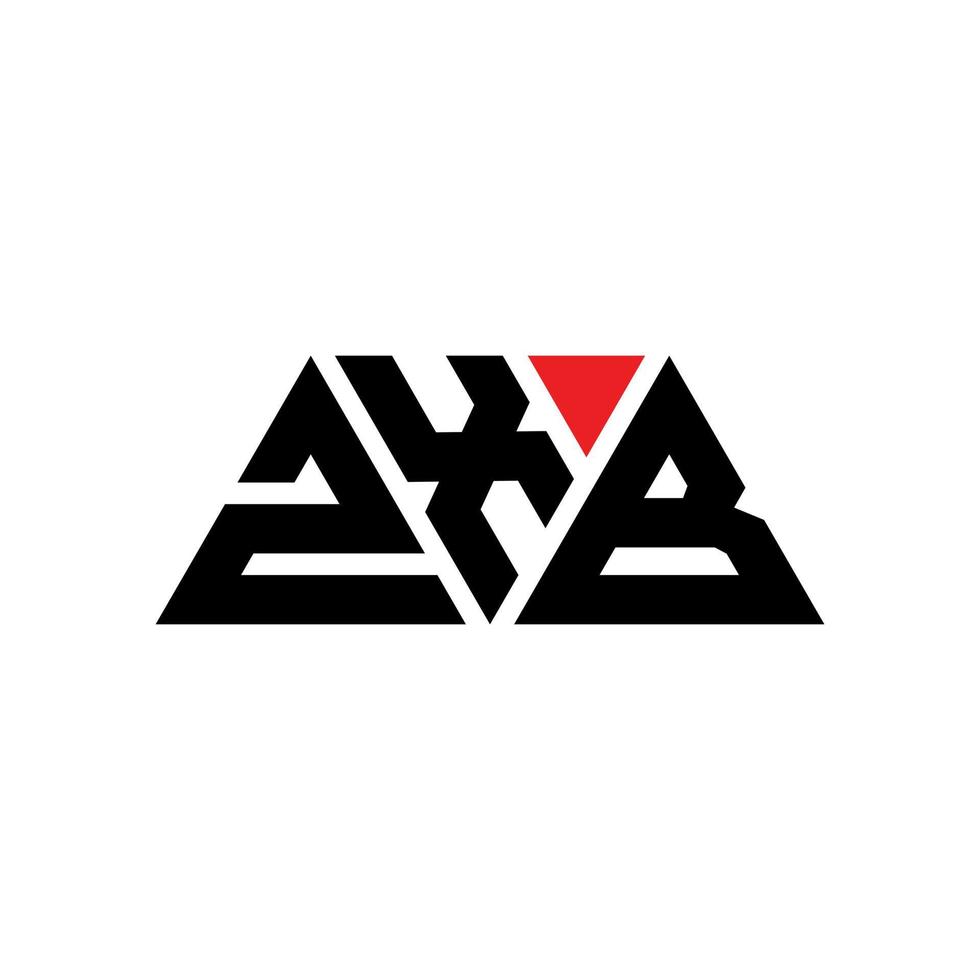 zxb driehoek brief logo ontwerp met driehoekige vorm. zxb driehoek logo ontwerp monogram. zxb driehoek vector logo sjabloon met rode kleur. zxb driehoekig logo eenvoudig, elegant en luxueus logo. zxb
