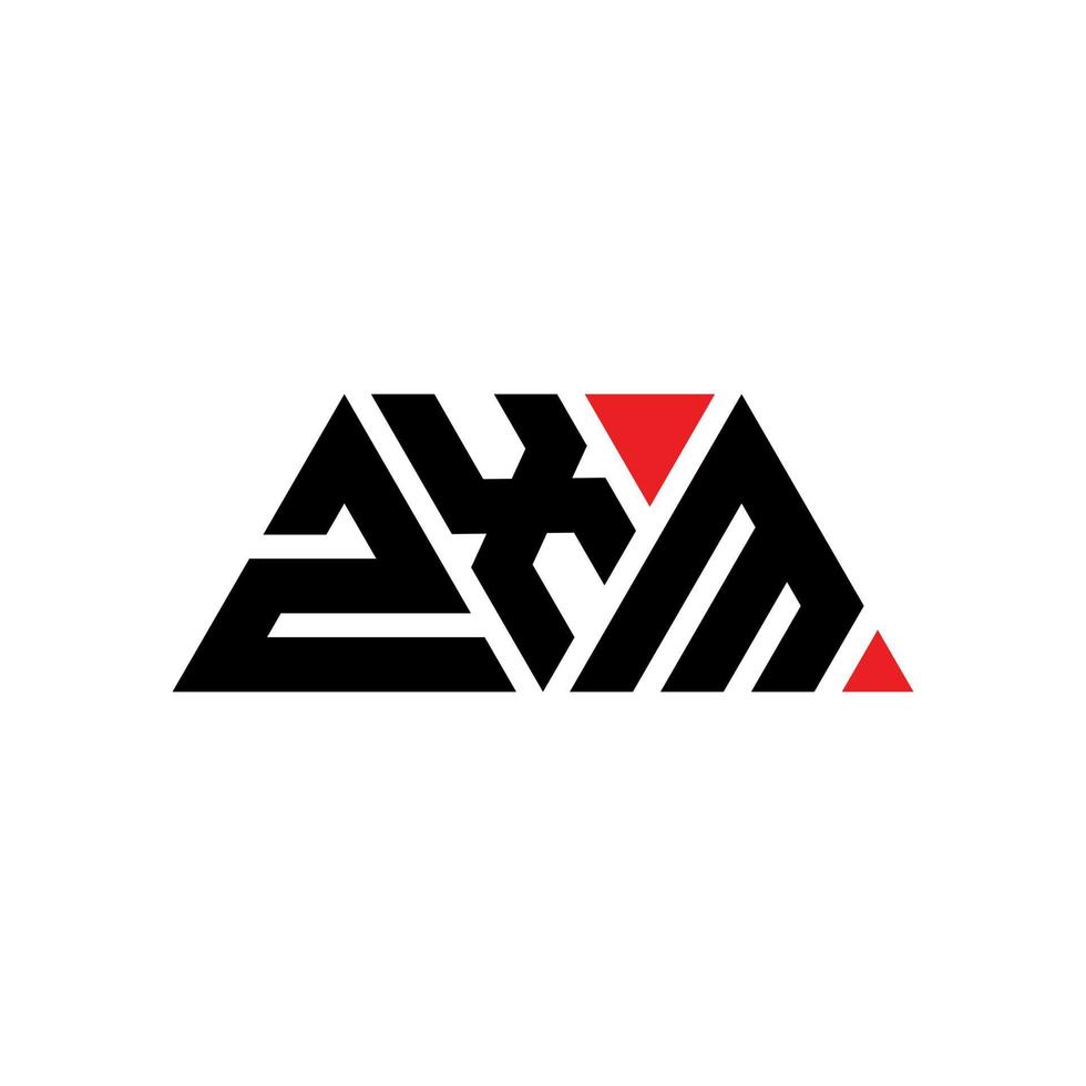 zxm driehoek brief logo ontwerp met driehoekige vorm. zxm driehoek logo ontwerp monogram. zxm driehoek vector logo sjabloon met rode kleur. zxm driehoekig logo eenvoudig, elegant en luxueus logo. zxm
