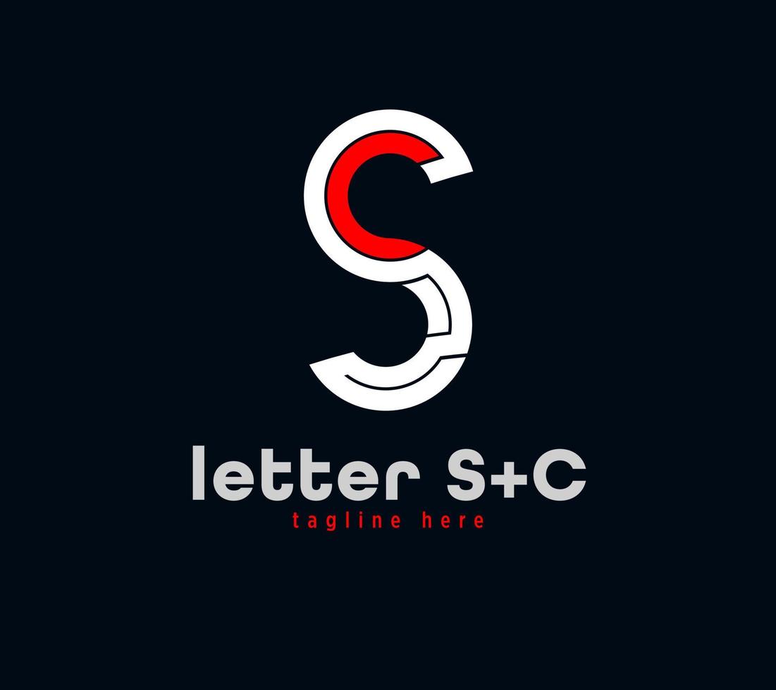 letter s en c logo-ontwerp. unieke speciale serie. creatieve minimale ontwerpsjabloon vectorillustratie vector