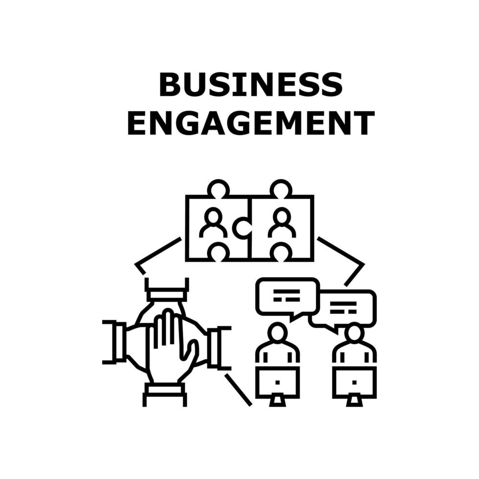 zakelijke betrokkenheid concept zwarte afbeelding vector