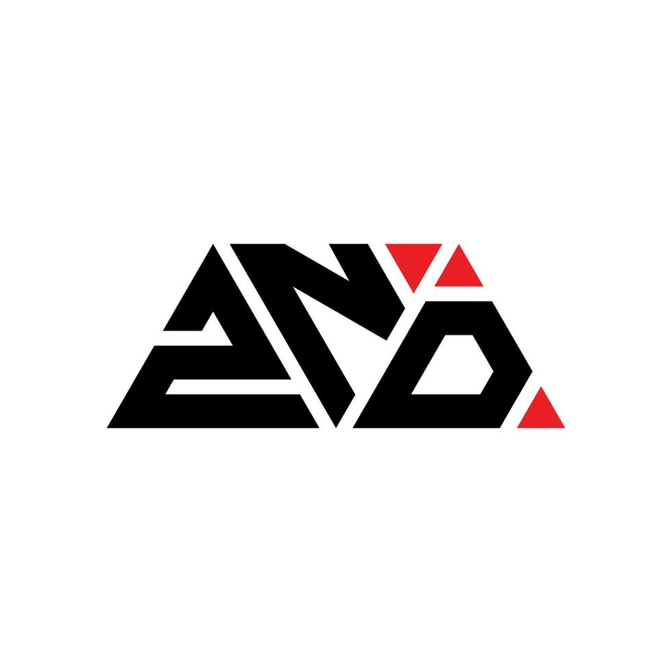 znd driehoek brief logo ontwerp met driehoekige vorm. znd driehoek logo ontwerp monogram. znd driehoek vector logo sjabloon met rode kleur. znd driehoekig logo eenvoudig, elegant en luxueus logo. znd