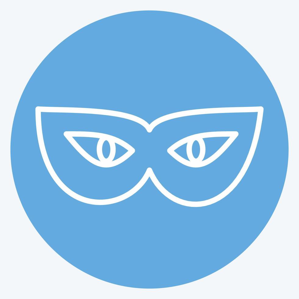 pictogram maskerade. geschikt voor halloween-symbool. blauwe ogen stijl. eenvoudig ontwerp bewerkbaar. ontwerp sjabloon vector. eenvoudige illustratie vector