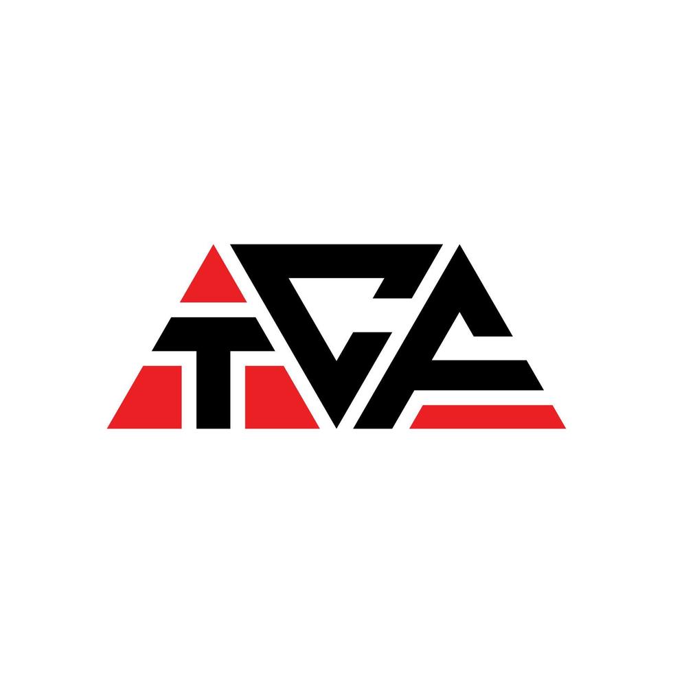 tcf driehoek brief logo ontwerp met driehoekige vorm. tcf driehoek logo ontwerp monogram. tcf driehoek vector logo sjabloon met rode kleur. tcf driehoekig logo eenvoudig, elegant en luxueus logo. tcf