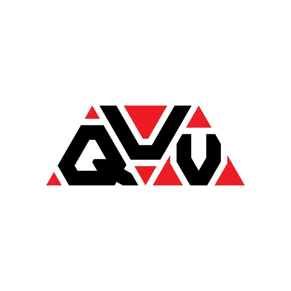 quv driehoek brief logo ontwerp met driehoekige vorm. quv driehoek logo ontwerp monogram. quv driehoek vector logo sjabloon met rode kleur. quv driehoekig logo eenvoudig, elegant en luxueus logo. quv