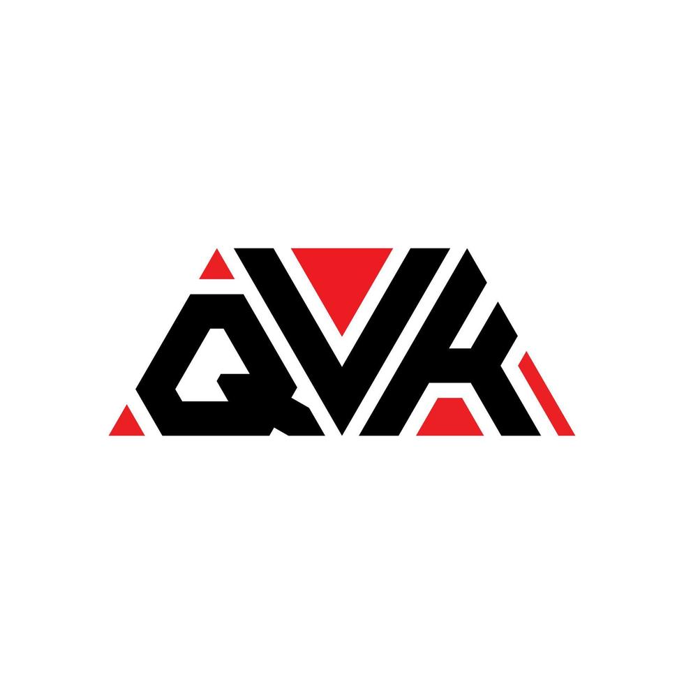 qvk driehoek brief logo ontwerp met driehoekige vorm. qvk driehoek logo ontwerp monogram. qvk driehoek vector logo sjabloon met rode kleur. qvk driehoekig logo eenvoudig, elegant en luxueus logo. qvk