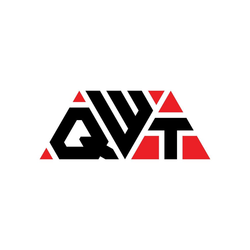 qwt driehoek brief logo ontwerp met driehoekige vorm. qwt driehoek logo ontwerp monogram. qwt driehoek vector logo sjabloon met rode kleur. qwt driehoekig logo eenvoudig, elegant en luxueus logo. qwt