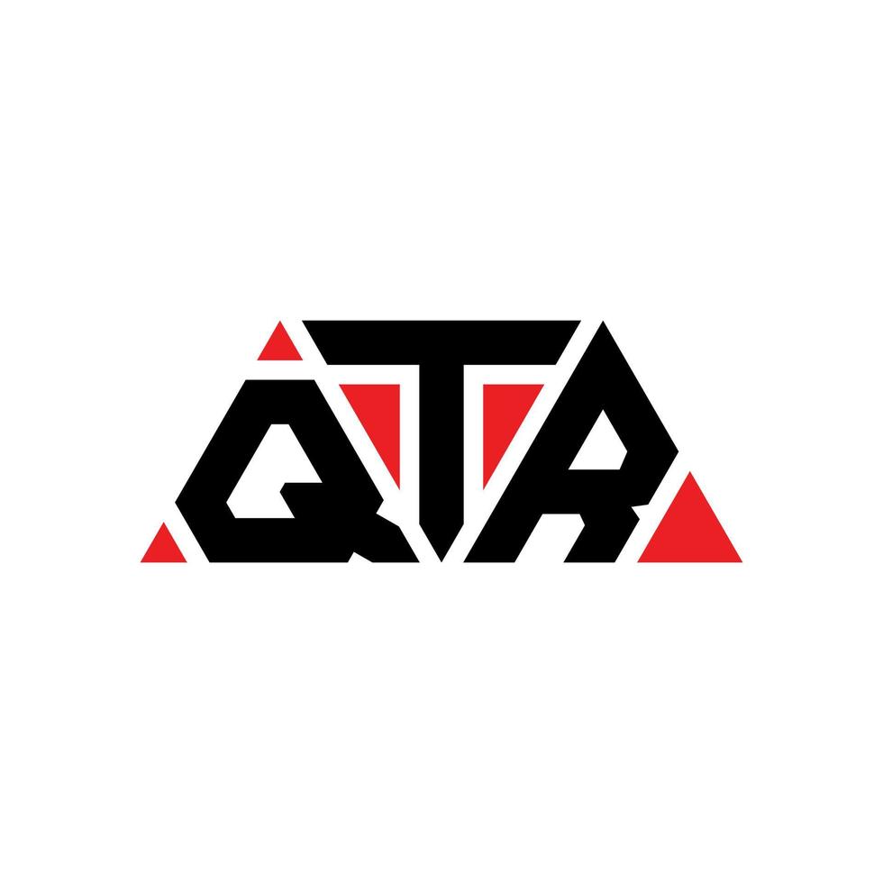 qtr driehoek brief logo ontwerp met driehoekige vorm. qtr driehoek logo ontwerp monogram. qtr driehoek vector logo sjabloon met rode kleur. qtr driehoekig logo eenvoudig, elegant en luxueus logo. qtr