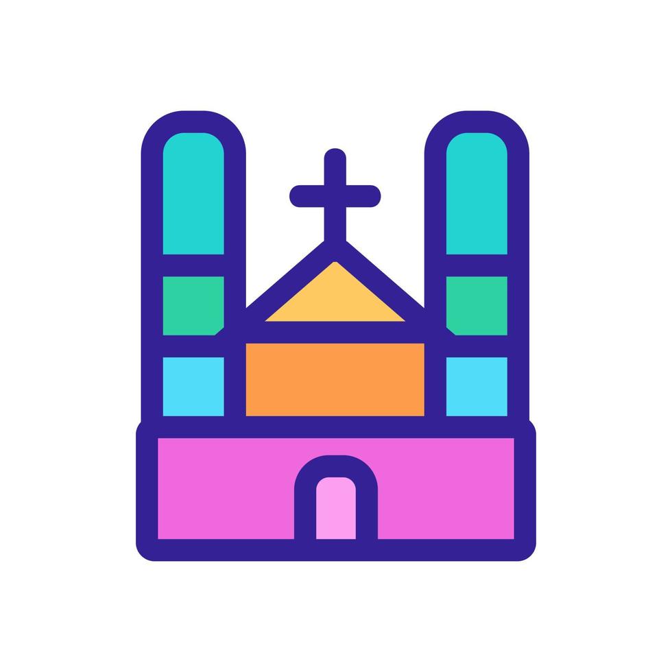 kerk pictogram vector. geïsoleerde contour symbool illustratie vector