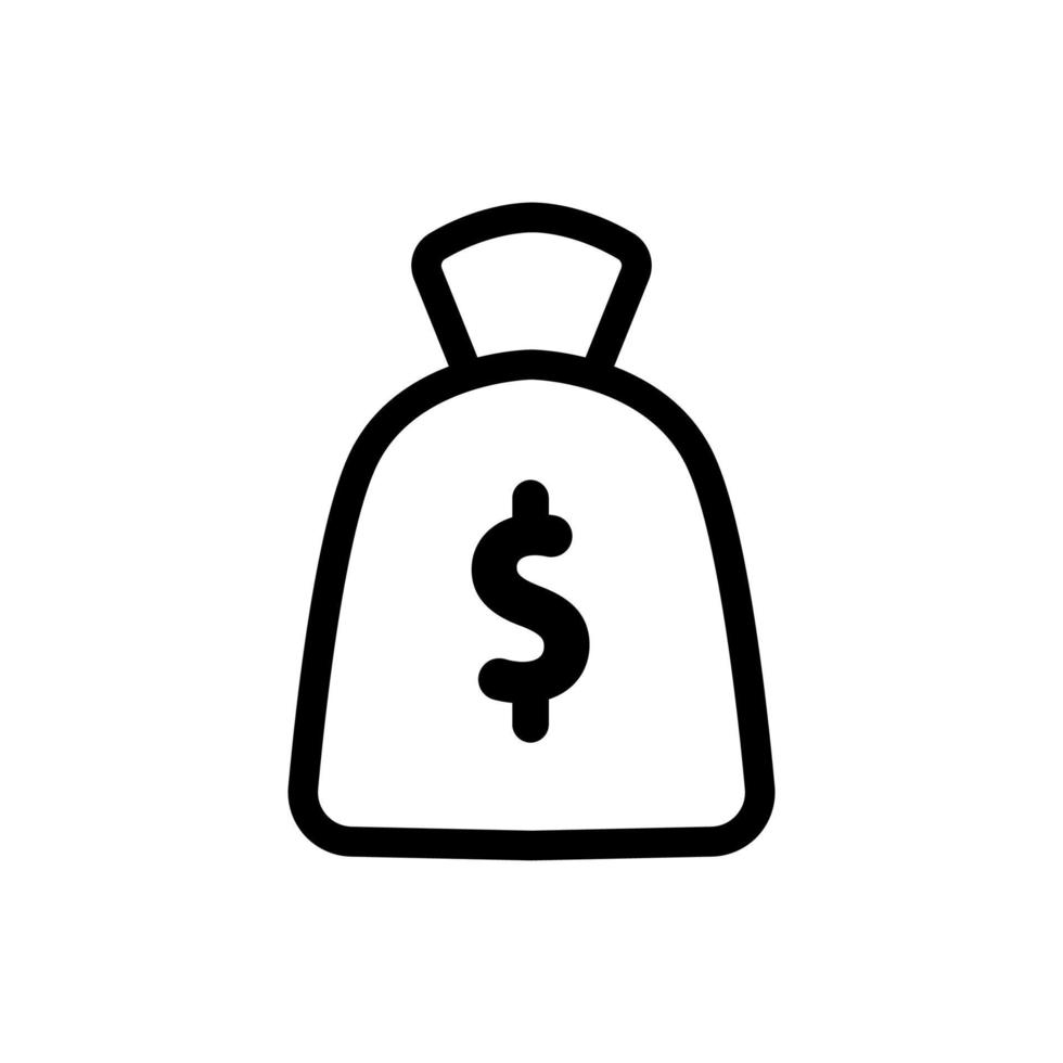 dollar tas pictogram vector. geïsoleerde contour symbool illustratie vector