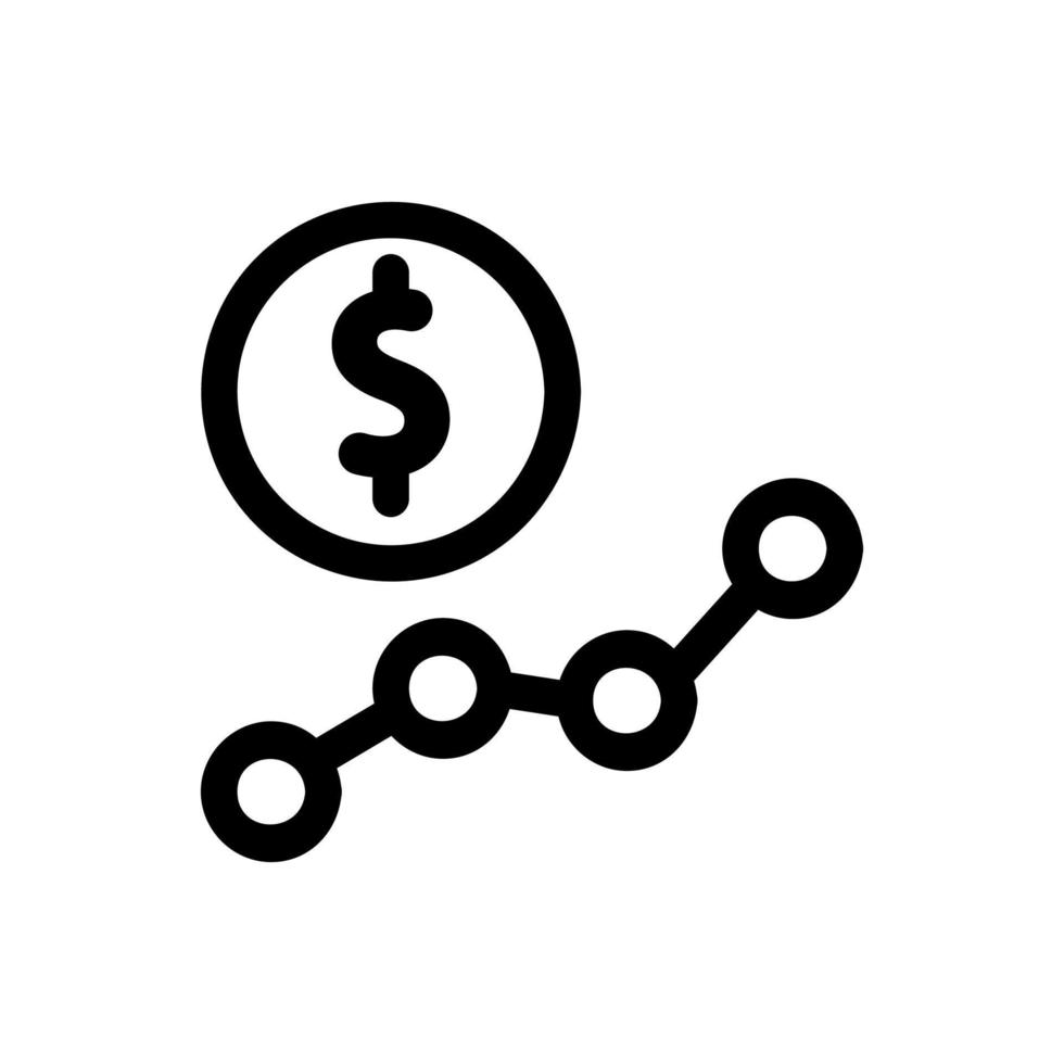 dollar grafiek pictogram vector. geïsoleerde contour symbool illustratie vector