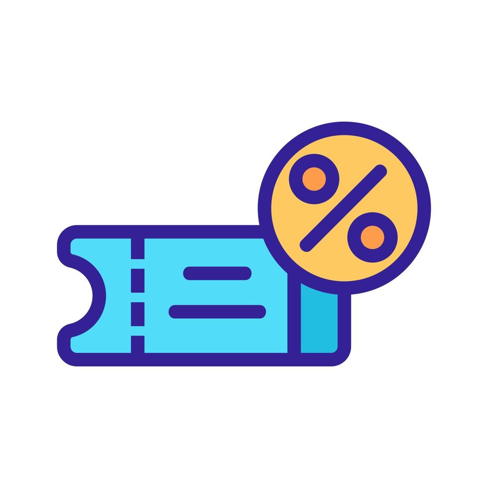 ticket percentage pictogram vector. geïsoleerde contour symbool illustratie vector