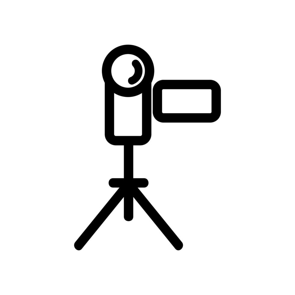 videocamera op een statiefpictogram vector. geïsoleerde contour symbool illustratie vector