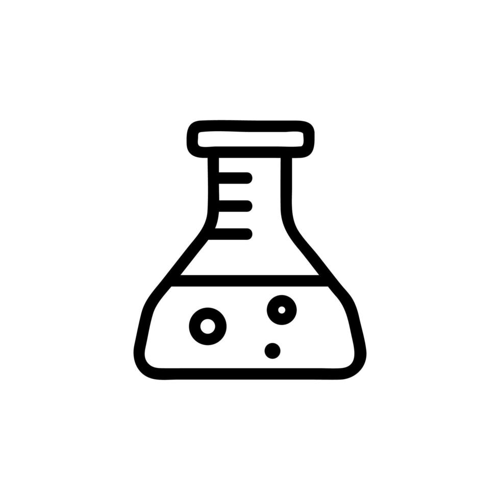 reageerbuis met vectorpictogramanalyses. geïsoleerde contour symbool illustratie vector