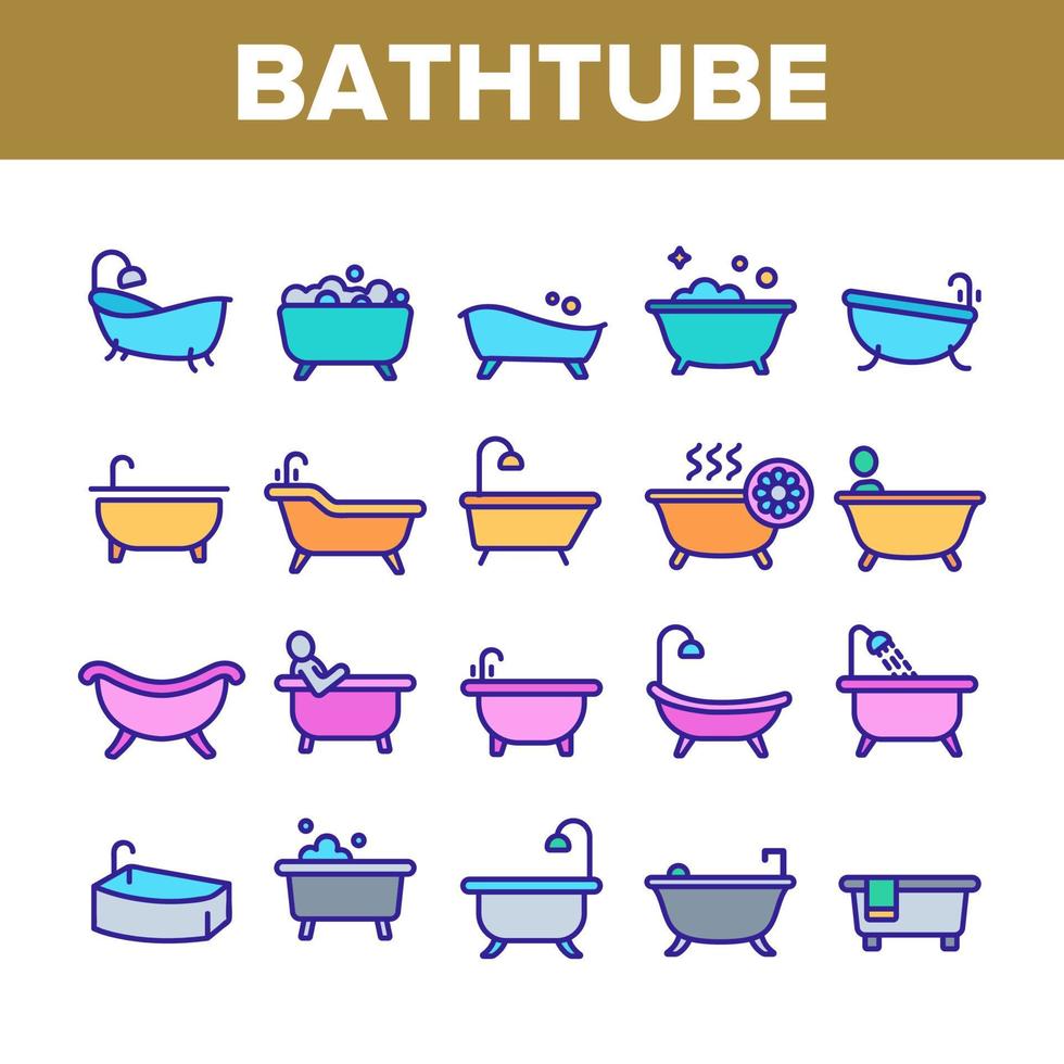 bad en douche collectie iconen set vector