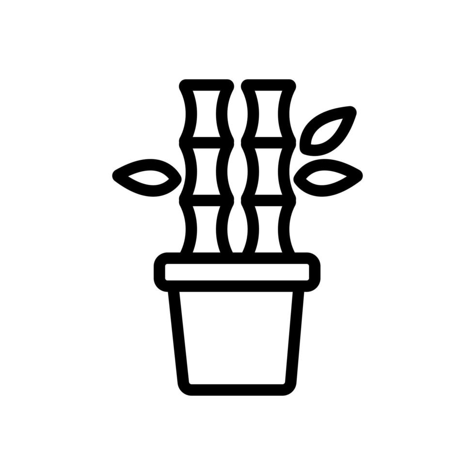 bamboe plant in pot pictogram vector overzicht illustratie